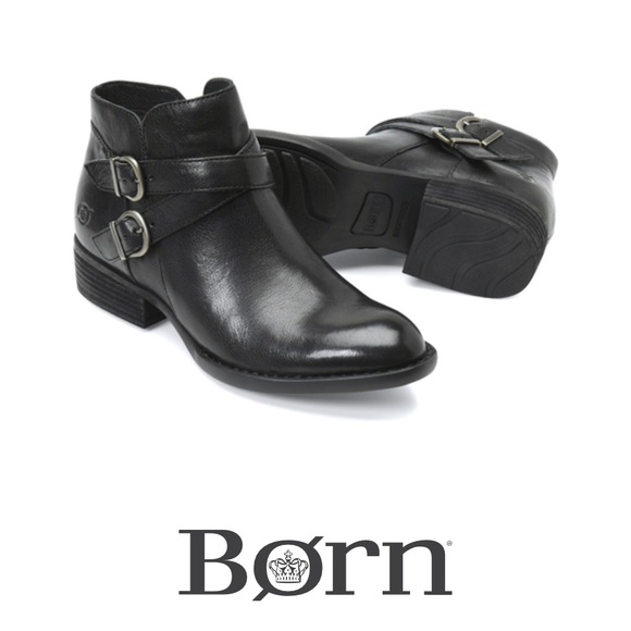 Born Shoes - NWOT Born Black Leather Ozark Booties Buckles